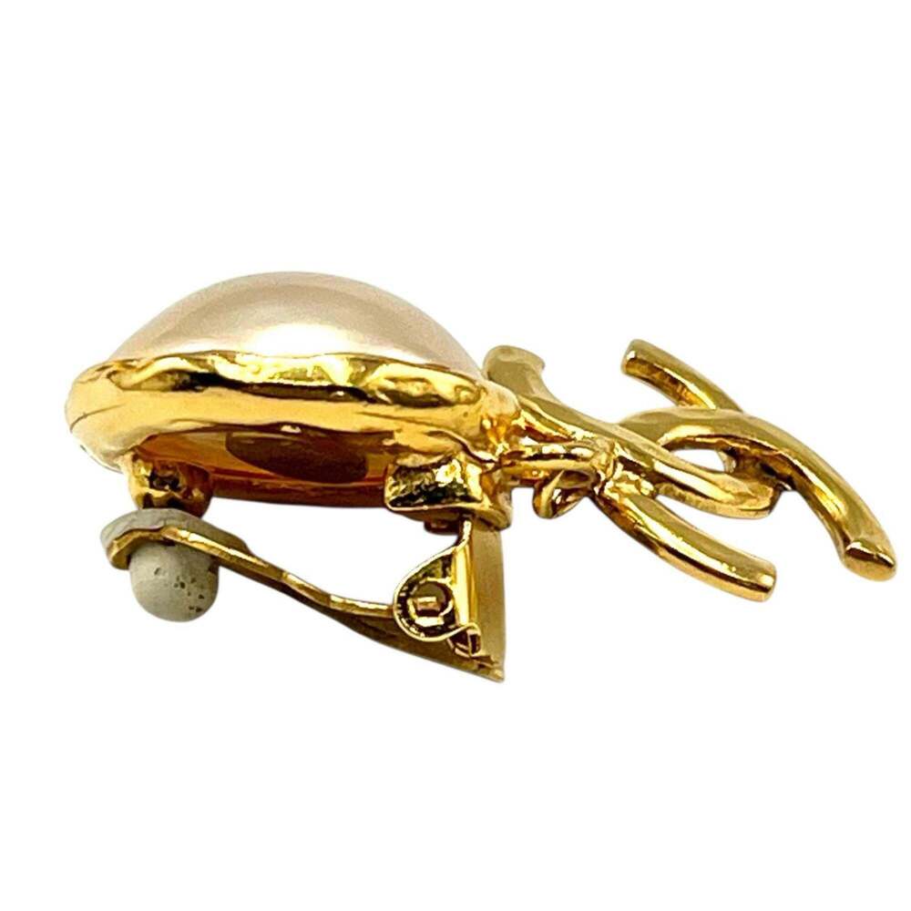 CHANEL Authentic Gold Pearl Logo Earrings - Picture 4 of 8
